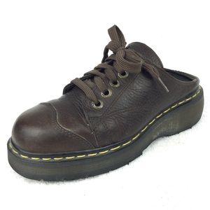 Dr. Marten's 9936 Chunky 90s Slip-On 8 Oxford Leather Platform Mules England Doc